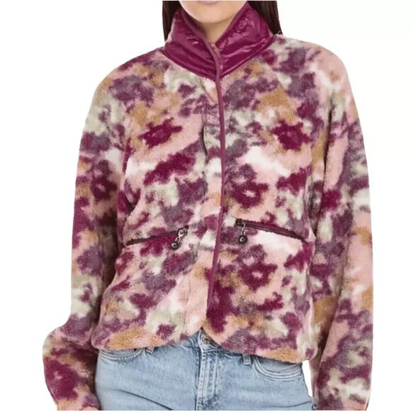 Calme by Johnny Was Printed Teddy Fleece Jacket Sz XL Athleisure Pockets - Picture 6 of 6